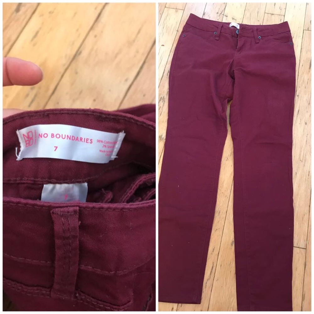 Burgundy jeans